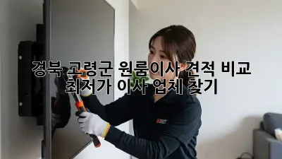 경북 고령군 원룸이사 견적 비교: 최저가 이사 업체 찾기